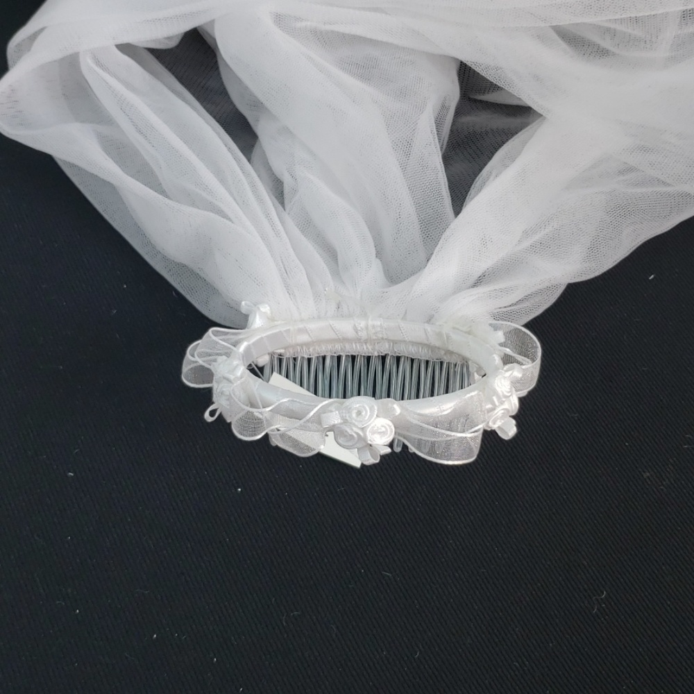 US ANGELS FLOWER GIRL/COMMUNION BUN WRAP VEIL